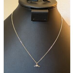 925 Sterling Silver Flying Heart 18" Necklace